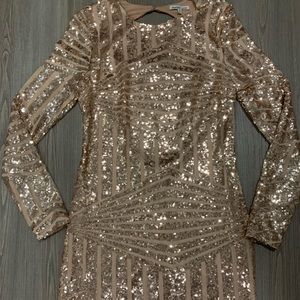 Rose-gold mini dress
